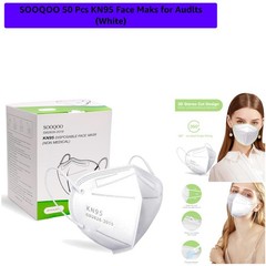 50 Pcs 5-Layer Disposable Face Masks for Adults – White, Lightweight Protection