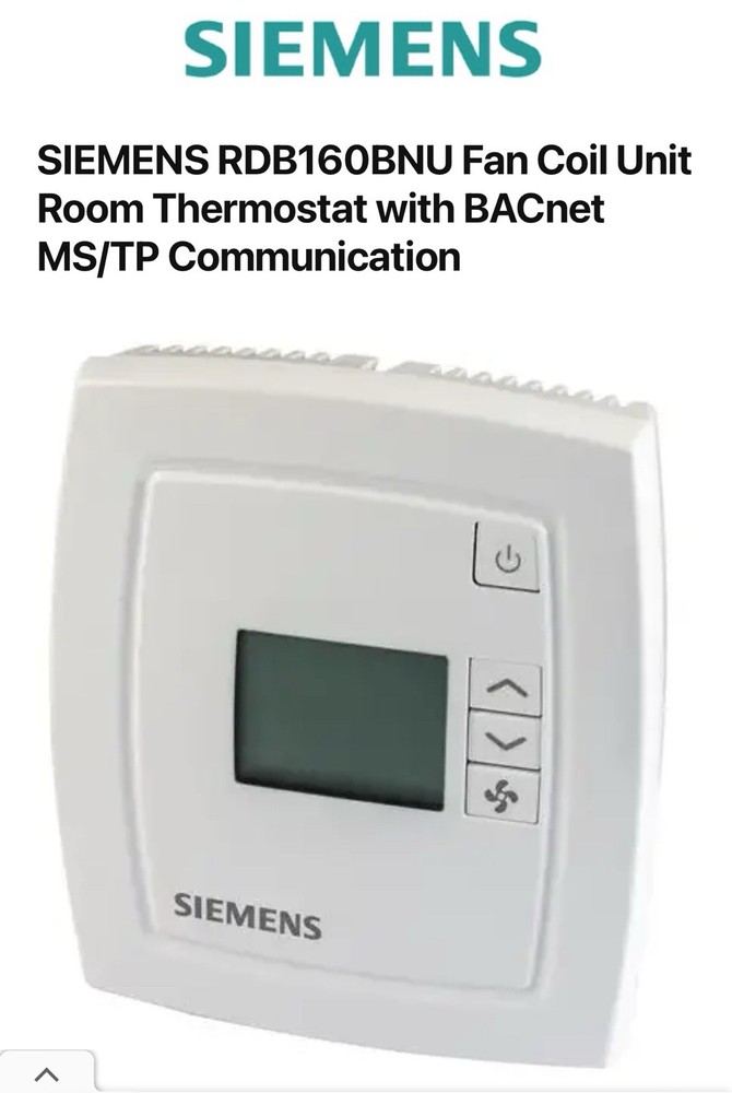 NEW! Siemens RDB160BNU Fan Coil Thermostat BACnet MS/TP