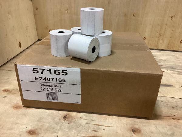 Thermal Rolls, Receipt Paper, Credit Card, Cash Register, 2.25” x 165’, 50 rolls
