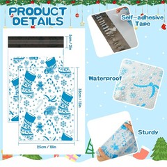 200 Pcs Large Christmas Poly Mailers 10 x 13 Inch Waterproof Christmas Mailer…