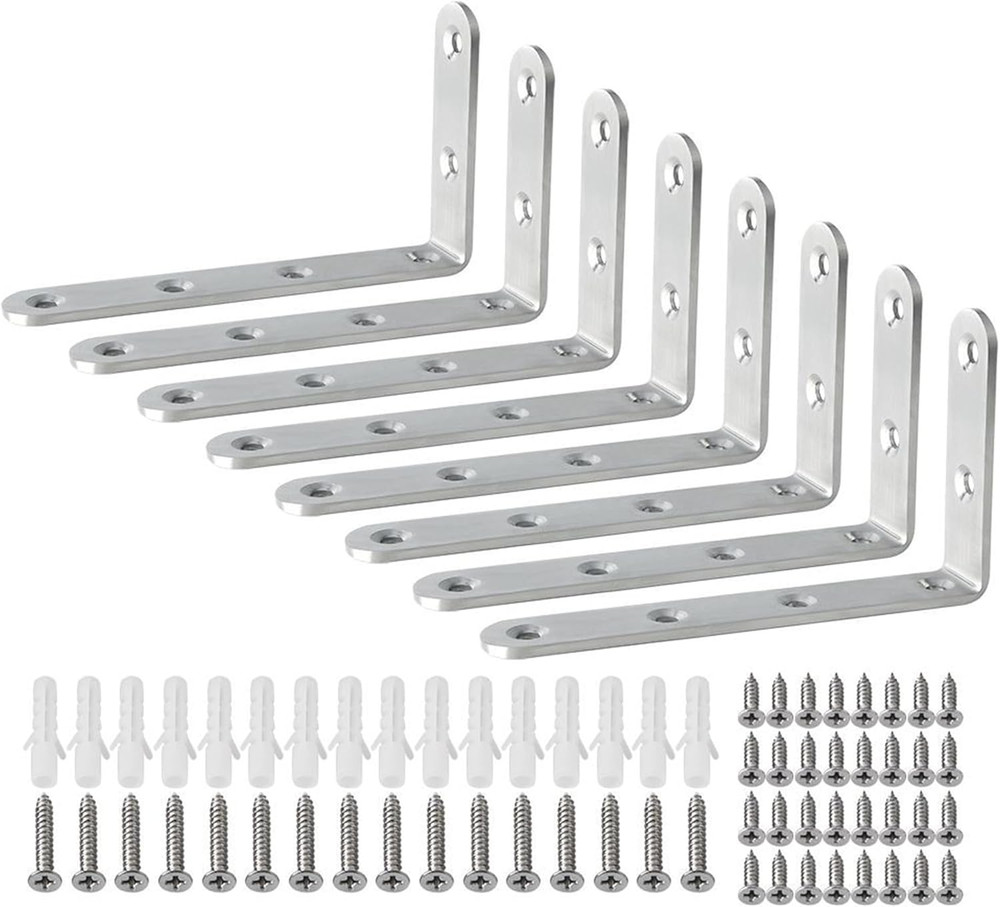 8 Pack Floating Shelf Brackets Brushed Nickel Heavy Duty L Bracket Corner