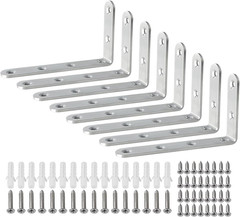 8 Pack Floating Shelf Brackets Brushed Nickel Heavy Duty L Bracket Corner