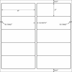 1000 Labels 4″x2″ Blank Address Shipping Labels Self Adhesive 10 up/sheet