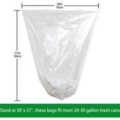 TYPLASTICS 20-30 Gallon Clear Trash Bags 30″ x 50 Count (Pack of 10),