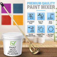 Paint Mixer for Drill, 1-5 Gallon Bucket, Fits Standard Drills, Small Head