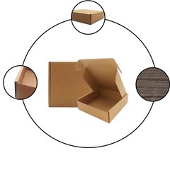 7x7x2 inches Boxes Set of 25, Brown Corrugated Mailing Cardboard Literature M…