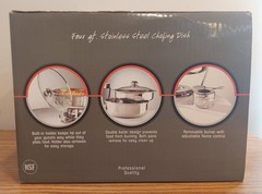 NSF 4 qt Stainless Steel Round Chafing Dish with Lift-Off Lid