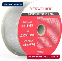 YESWELDER Flux Core Gasless MIG Wire, E71T-GS Mild Carbon Steel .030-Inch Diamet