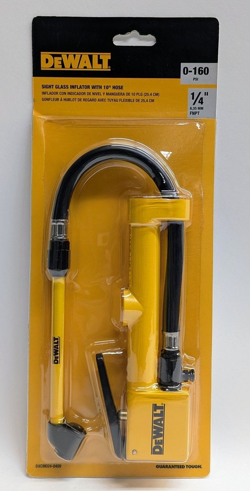 DeWalt DXCM024-0409 Heavy Duty Tire Inflator with Sight Glass & 10″ Hose