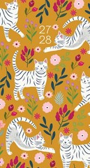Kitty Vibes 2-Year 2027-28 3.5″ x 6.5″ Monthly Pocket Planner