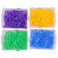 100 Pcs Dental Plastic Wedges with Holes Size XS /S /M /L Purple Yellow Green