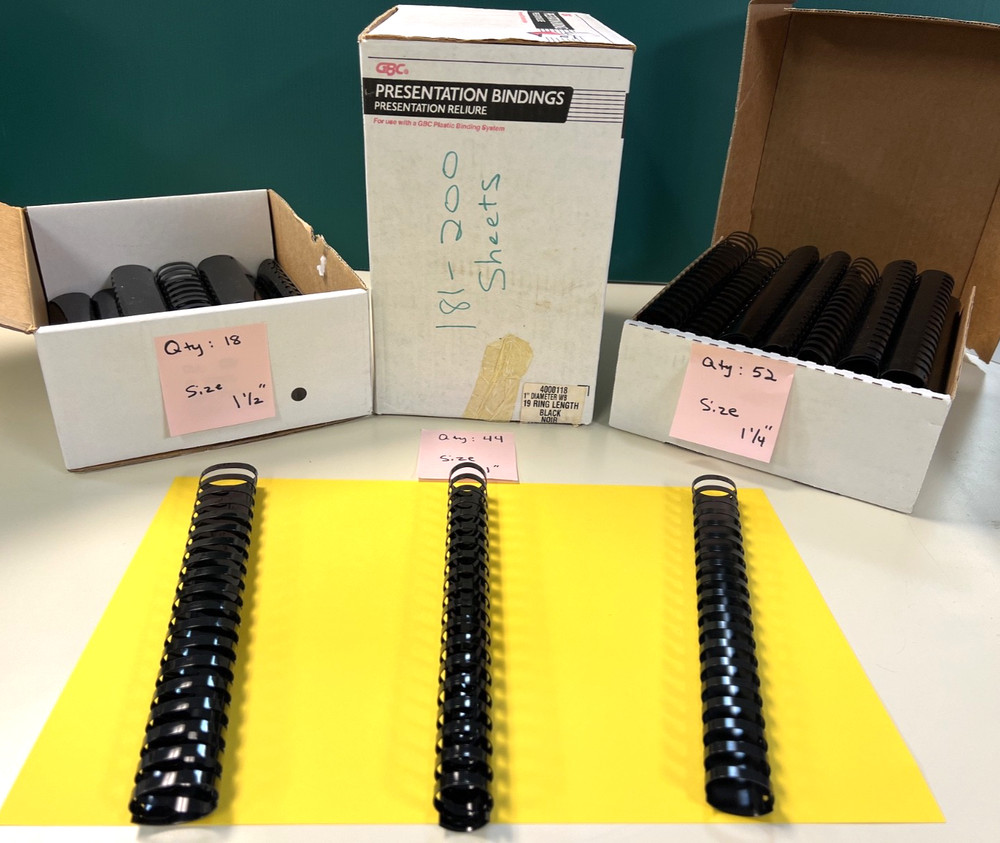 114 Plastic Binding Combs GBC Style 19-Ring Black for Books 1, 1-1/4 & 1-1/2