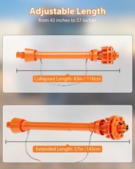 1-3/8″ PTO Shaft PTO Drive Shaft with Slip Clutch, 43″-57″ 6 Spline Both Ends