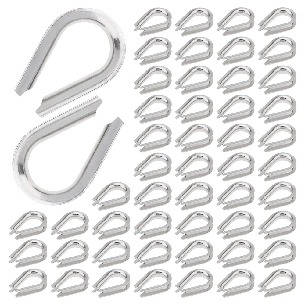 50Pcs M5 Wire Rope Thimbles 3/16″ Stainless Steel Thimble for Diameter Cable