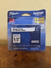 New Genuine Brother P-Touch TZe-231 2PK Black on White Tape