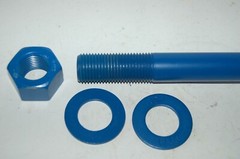B7 Heavy Hex Bolt 1-1/4 -8 x 9-1/2in Stud Washer & Nut Blue Teflon 1.25″DIA
