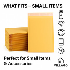500 Kraft Bubble Mailers #000 4×8 Padded Shipping Envelopes Bulk Self Seal