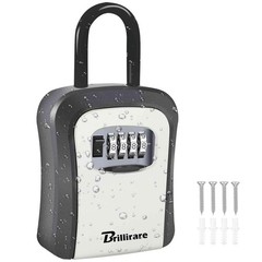 Key Lock Box, Waterproof 4 Digits Combination Lockbox with Removable Shackle,…