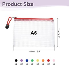 A6, Dark Blue, Orange, Green, Red, Yellow, Light Purple, Pink, Black