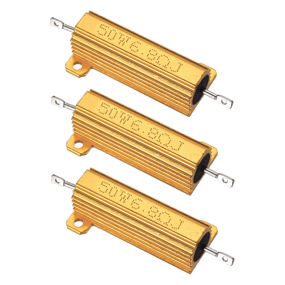 50W 6.8 Ohm Aluminum Shell Resistor 3Pcs Aluminum Housing Resistor
