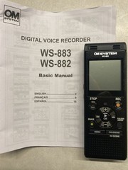 OM SYSTEM WS-883 8GB Digital Stereo Voice Recorder with USB Charging, Black
