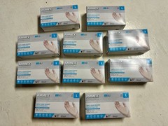 1000 (10 Boxes) AMMEX L Large Professional Vinyl Exam Gloves Protection Clinical