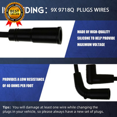 Spark Plugs and Wires Compatible with Chevy 5.7L 4.3L 5.0L, 41-993 Iridium Spark