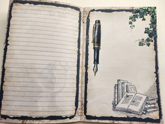 Junk Journal Booklet Blank “BOOK CLUB” Library Books HANDMADE Lg 8.5″x5.5″ 40pgs