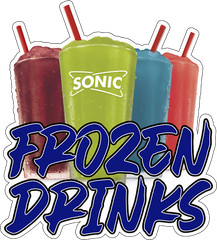 FROZEN DRINKS | Laminated Vinyl Decal Sticker Label