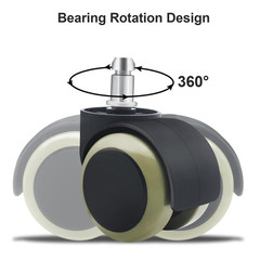 Office Chair Wheels Replacement Rubber Chair casters(Set of 5) for Hardwood Floo