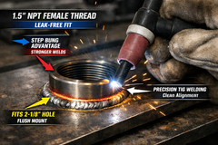 1.5” NPT Steel Stepped Bung, Female Weldable Bung – Steel 1-1/2 inch NPT