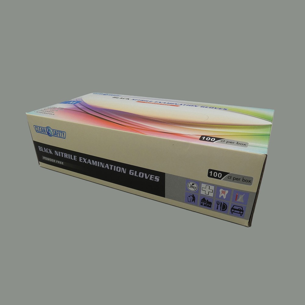 Black Nitrile Examination Gloves (5 MIL), 100/box