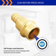 15 Pack 1/2 Press x 1/2 Pex Adapter Crimp Fittings,Copper Propress To Pex Ada…