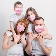 100/50 PCS Pink Protective 3 Layer Face Mask Respirator Disposable Masks BFE98%