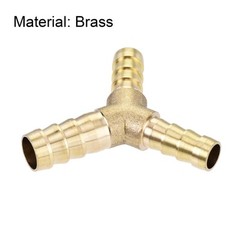 Reducing Barb Hose Fitting Y Shape Connector Brass 3/8″ x 5/16″ x 5/16″ 2Pcs