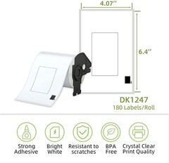DK-1247 4.07″ x 6.4″ Shipping Labels Compatible with Brother QL-1050 QL-1050N