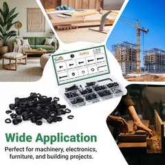 416PCS M4 Screw Assortment Kit Hex Socket Head Cap Bolts Nuts Washers 12.9 Alloy