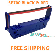 12 STAR SP 700 BLACK & RED INK PRINTER RIBBONS W/BLUE CASSETTE ~FREE SHIPPING~