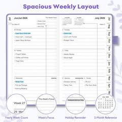 2026-2027 Pocket Calendar Planner: Weekly & Monthly Academic Planner 6.35 × 3.8