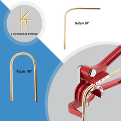 3 in 1 Tubing Bender, 0-180 Degrees Tube Bender Manual Pipe Bender Tool for 1/4