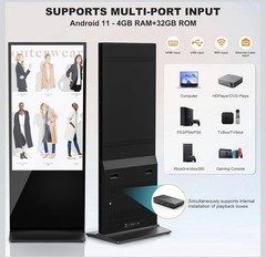 43 in Digital Signage Floor Standing 4K Digital Signage Kiosk Touch Screen