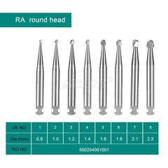 AZDENT Dental Round Tungsten Steel Carbide Burs RA1-RA8 for Low Speed Handpiece