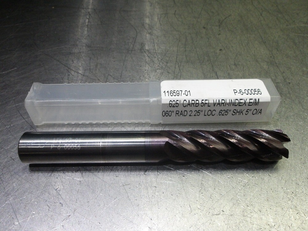 TCI 5/8″ 5 Flute Carbide CR Endmill 5/8″ Shank 116597-01 (LOC2243B)