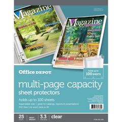 Office Depot Top-Loading Sheet Protectors, Heavyweight, Clear, True, Clear