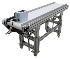 Electric 59×11.8in Food Grade PU Belt Conveyor 110V Speed&Height Adjustable 120W