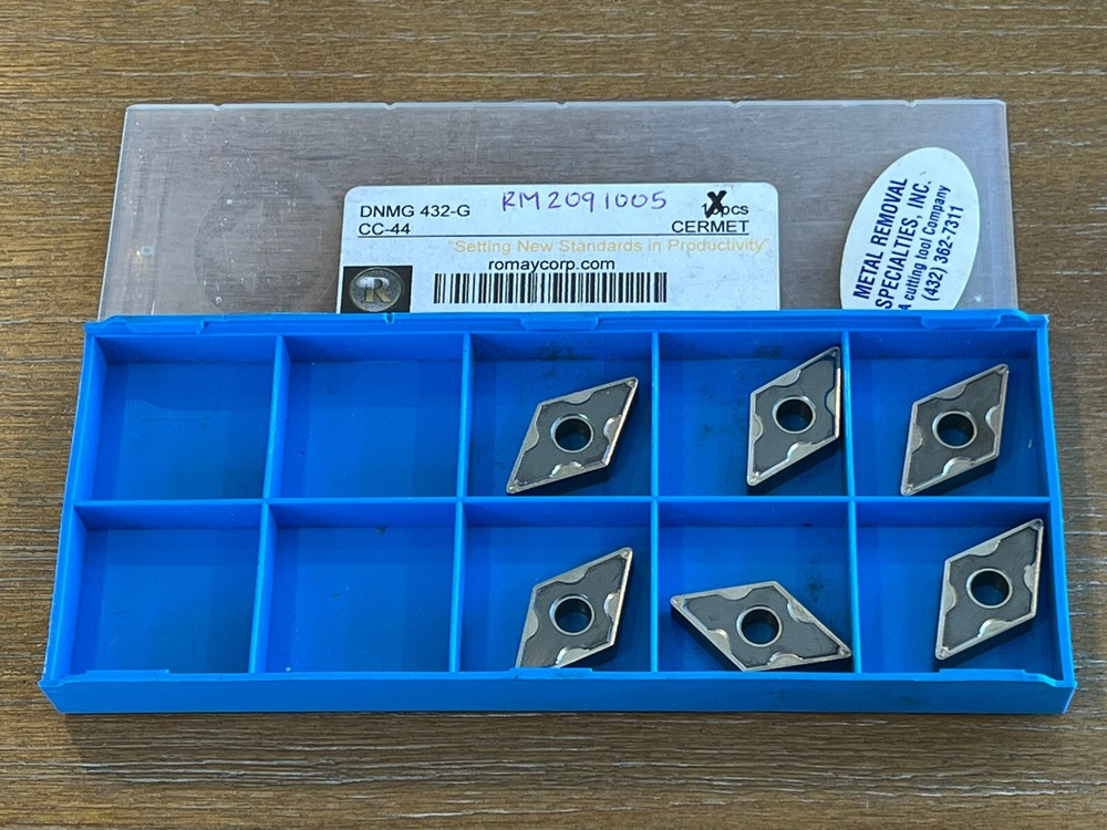 ROMAY CORP Cermet Inserts – DNMG 432-G CC-44 – Qty. 6