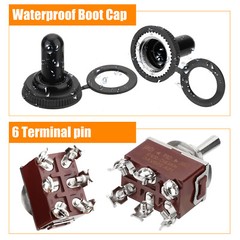 3X Heavy Duty DPDT ON/OFF/ON Toggle Switch 20A 125V/15A 250V Terminal Waterproof