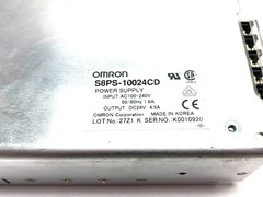Omron S8PS-10024CD Power Supply DIN Mount AC100-240V 50/60Hz 1.8A Input