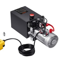 VEVOR 10 Quart Double Acting Hydraulic Pump 12V for Dump Trailer Folklift 2.1HP