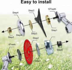 Brush Cutter Blade Set, 9 Inch 36 Teeth Carbide Tipped and 10 Inch 3 Teeth Carbo